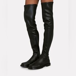 STAUD Vegan leather Black Over-the-Knee Boots Sleek Design